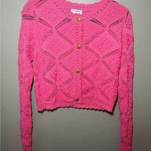 Pink knit cardigan